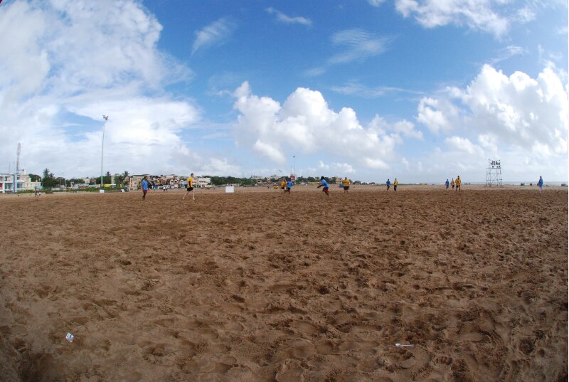 ultimate frisbee on the chennai beach