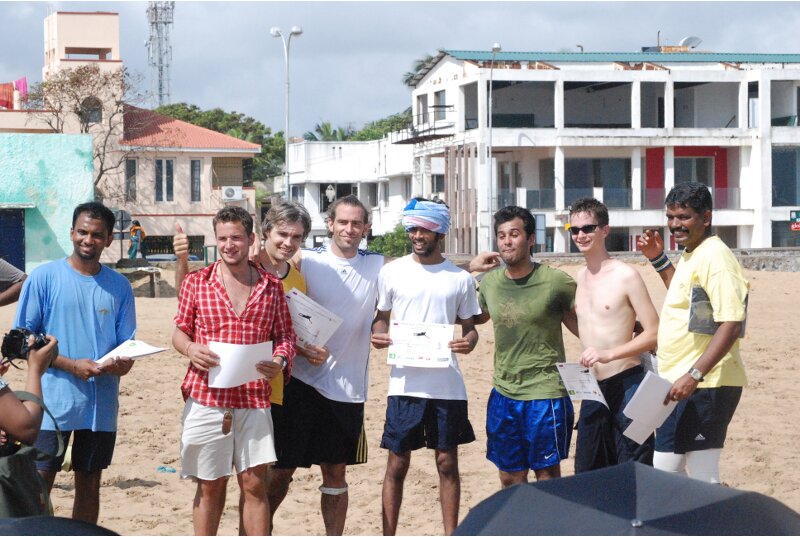 ultimate frisbee on the chennai beach