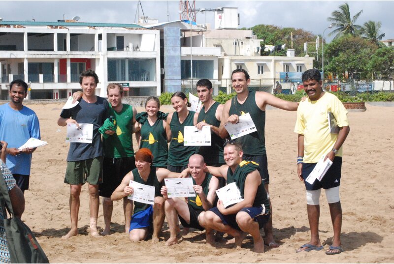 ultimate frisbee on the chennai beach