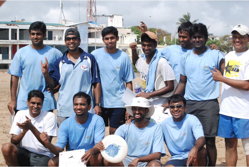 ultimate frisbee on the chennai beach