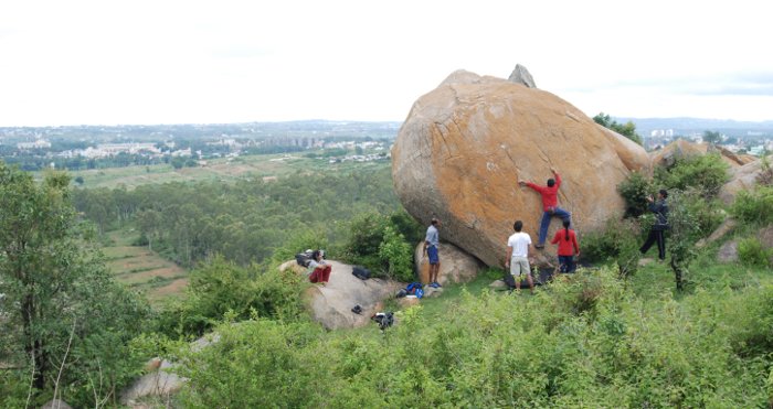 bouldering at turahalli